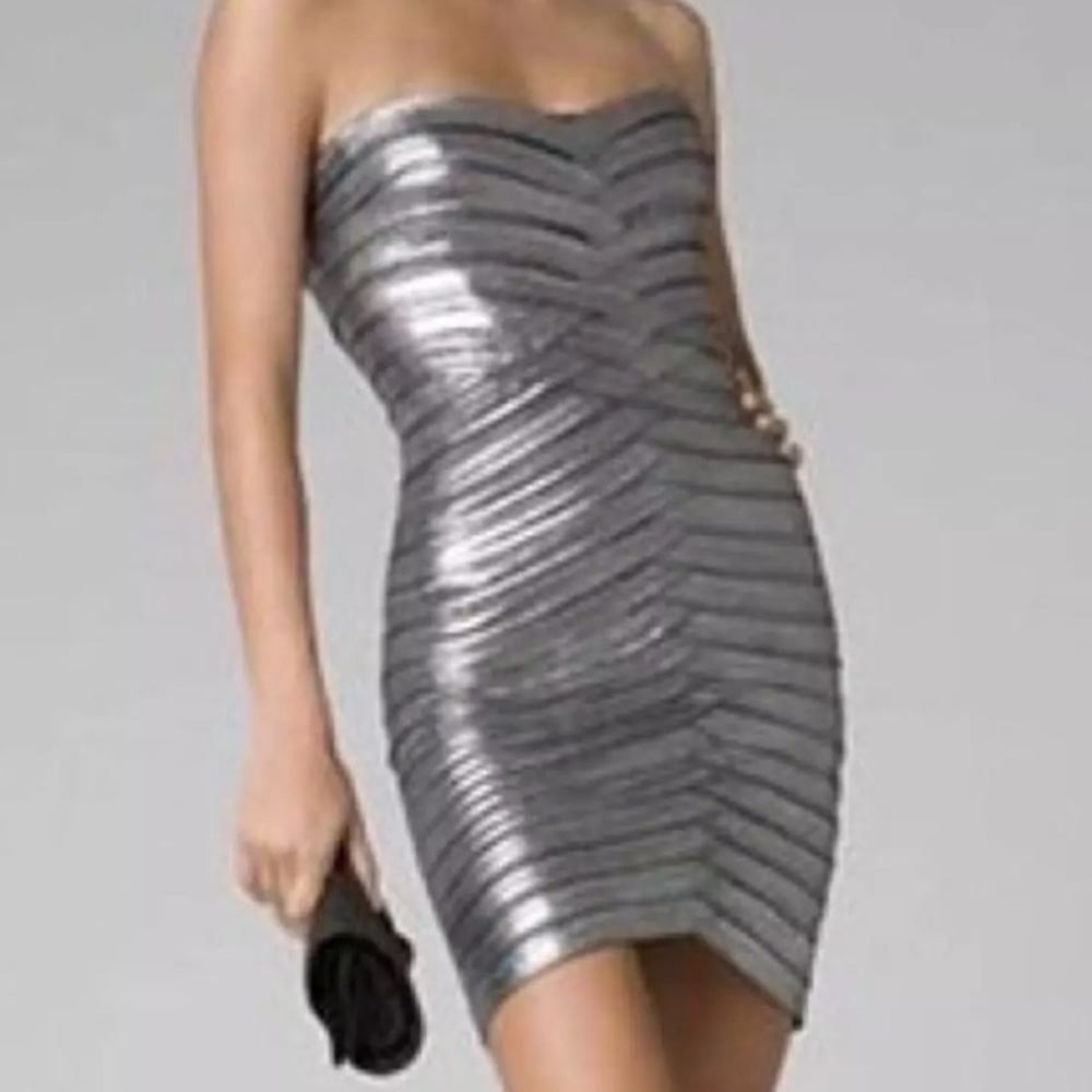 ⚡️Flash Sale⚡️ BCBG Silver Metallic Bandage Dress